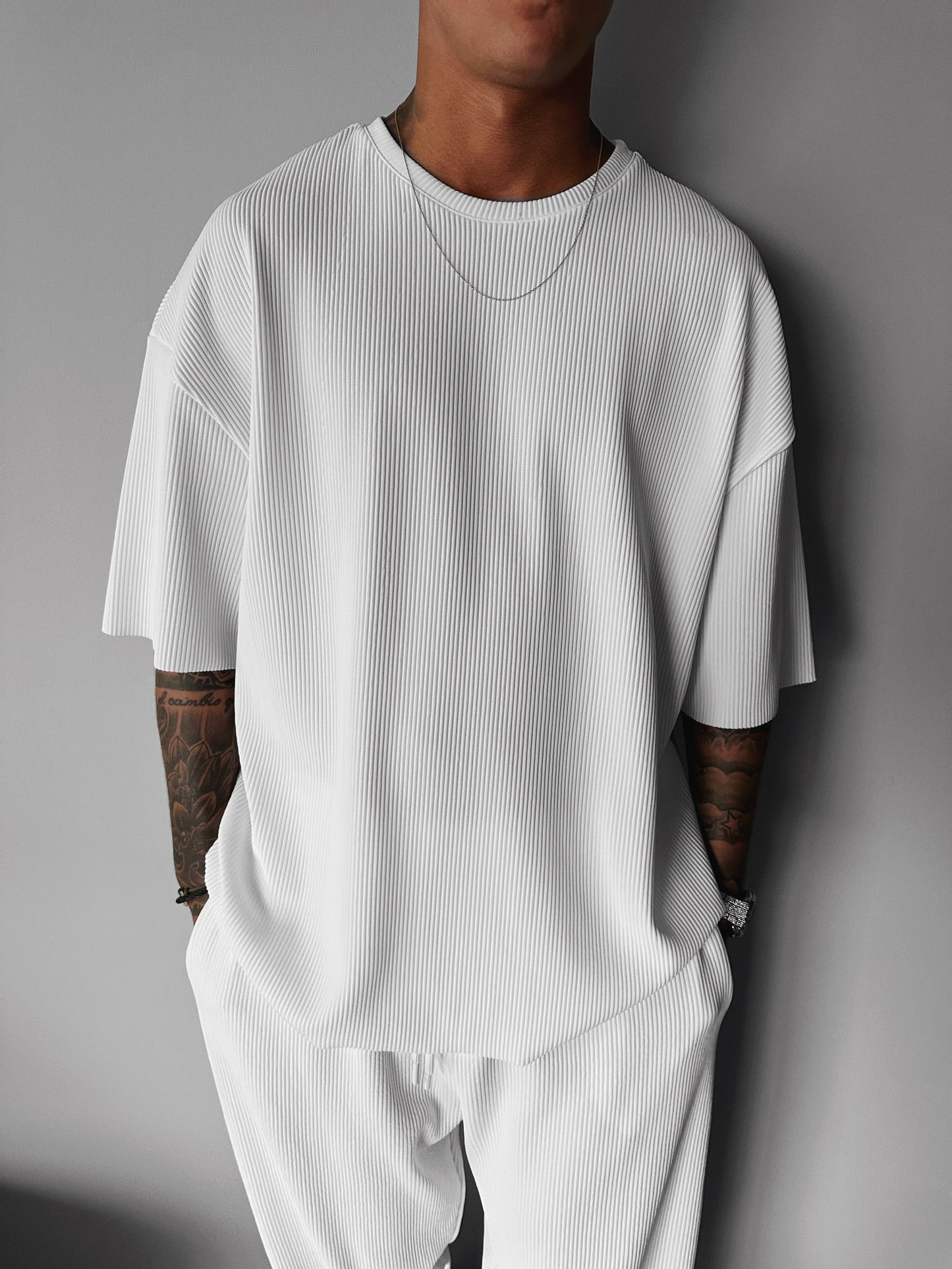 Oversize Cord Tee - White