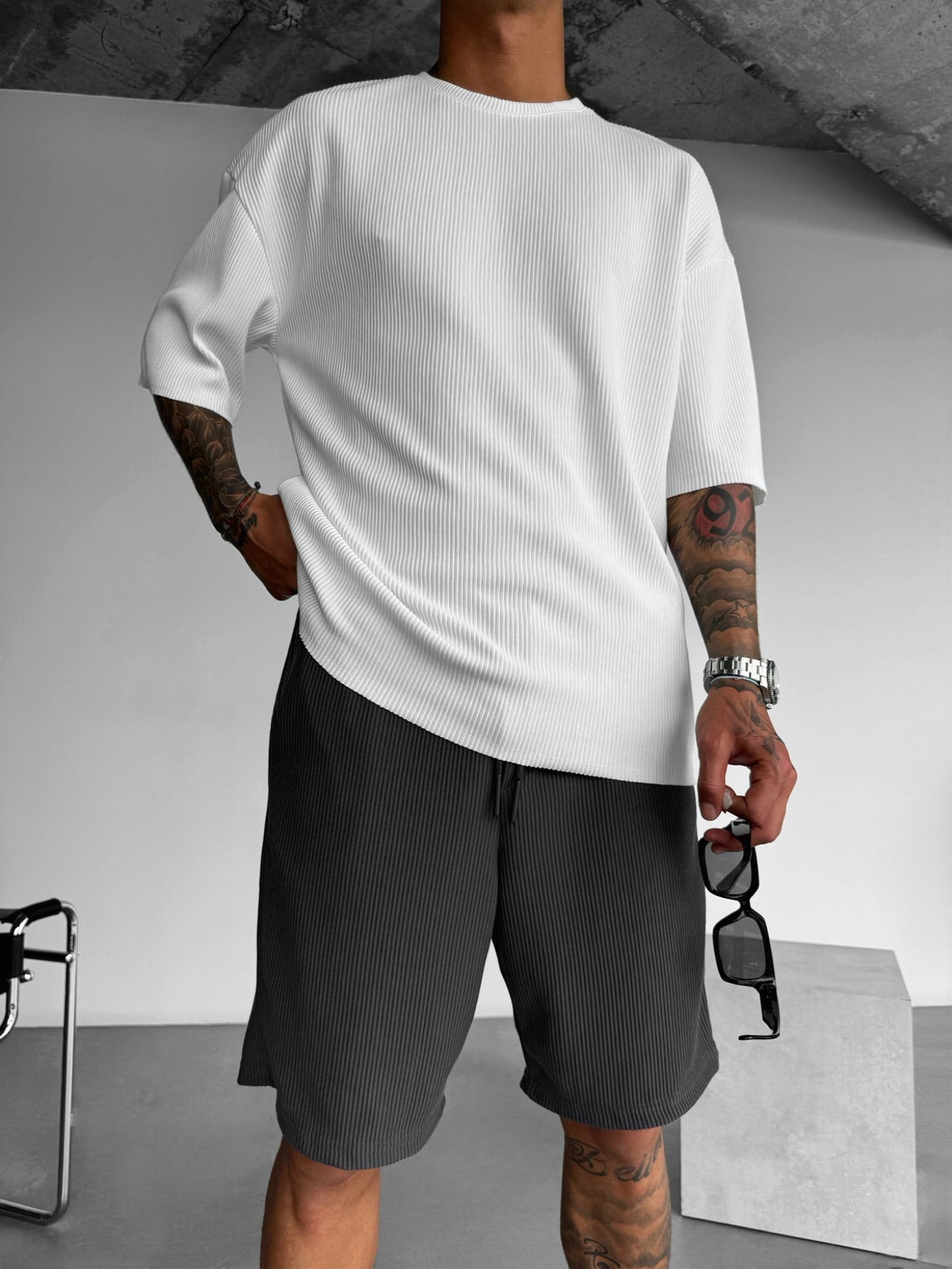 Oversize Cord Tee - White