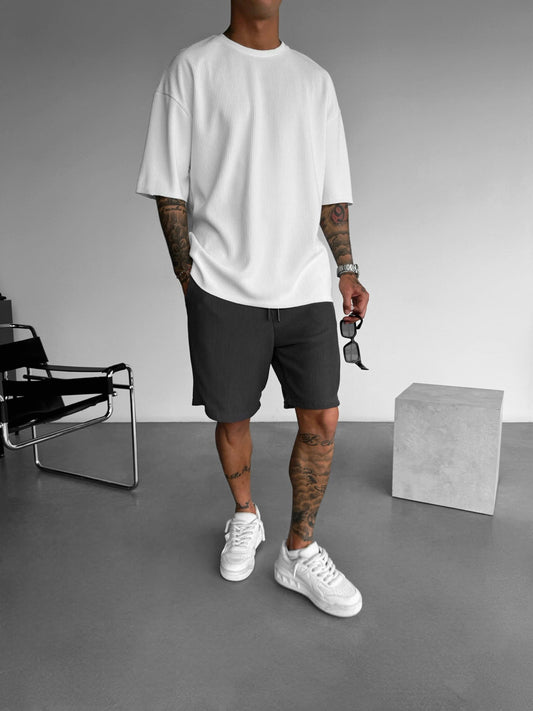 Oversize Cord Tee - White