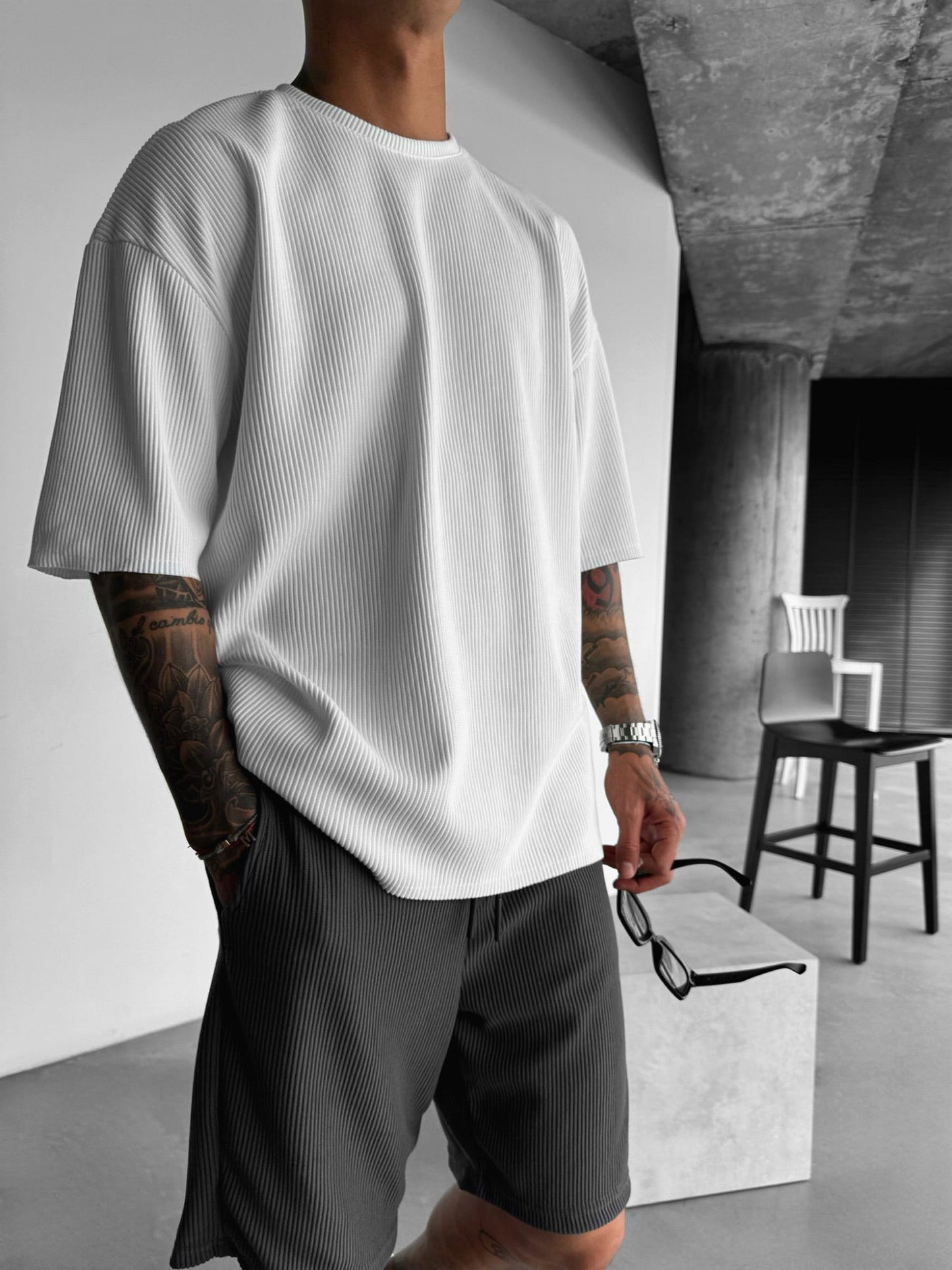 Oversize Cord Tee - White