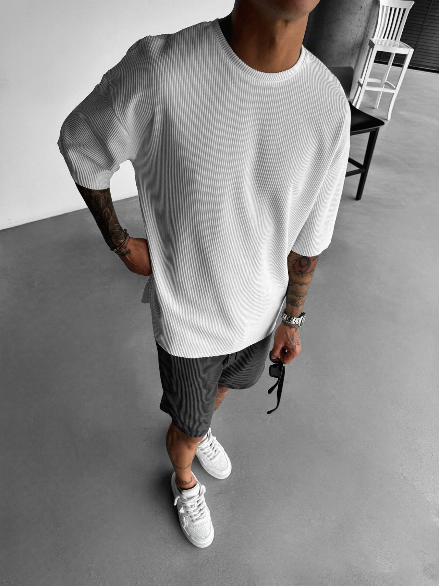 Oversize Cord Tee - White